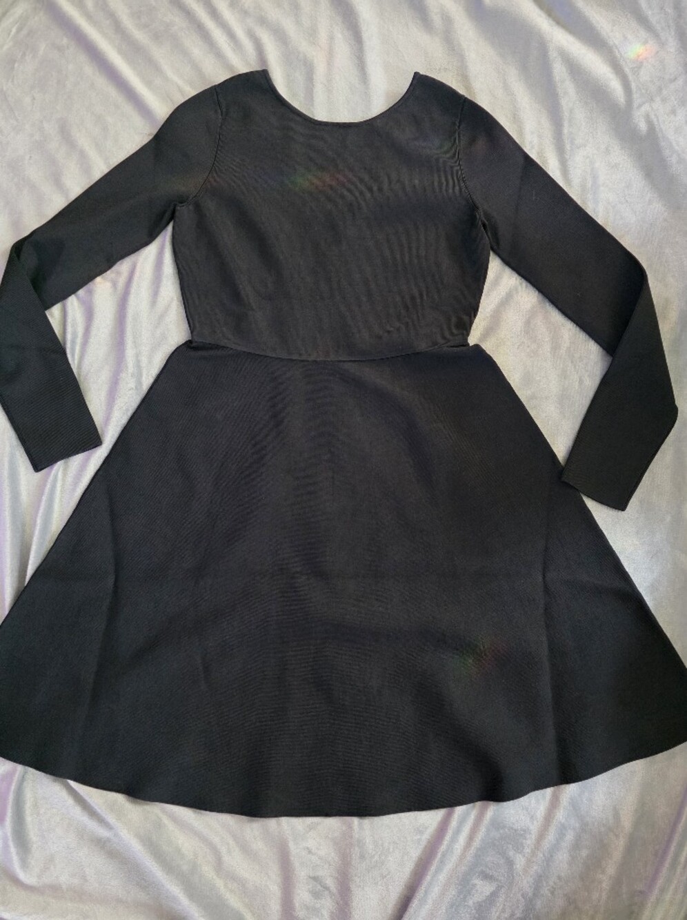BCBGMaxAzria Black Long-Sleeve Fit-and-Flare Dress
